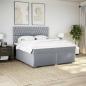 Preview: Boxspringbett mit Matratze Hellgrau 180x200 cm Stoff