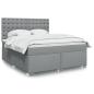 Preview: ARDEBO.de - Boxspringbett mit Matratze Hellgrau 180x200 cm Stoff
