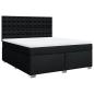 Preview: Boxspringbett mit Matratze Schwarz 180x200 cm Stoff