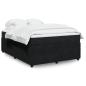 Preview: ARDEBO.de - Boxspringbett mit Matratze Schwarz 160x200 cm Samt