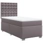 Preview: Boxspringbett mit Matratze Grau 90x190 cm Kunstleder