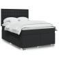 Preview: ARDEBO.de - Boxspringbett mit Matratze Schwarz 160x200 cm Kunstleder