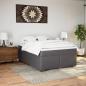 Preview: Boxspringbett mit Matratze Grau 160x200 cm Kunstleder
