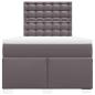 Preview: Boxspringbett mit Matratze Grau 120x200 cm Kunstleder
