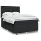 Preview: ARDEBO.de - Boxspringbett mit Matratze Schwarz 140x200 cm Kunstleder