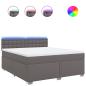 Preview: Boxspringbett mit Matratze Grau 180x200 cm Kunstleder