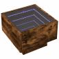 Preview: Beistelltisch mit LED Räuchereiche 40x40x30 cm Holzwerkstoff