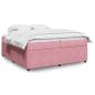 Preview: ARDEBO.de - Boxspringbett mit Matratze Rosa 200x200 cm Samt