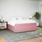 Preview: Boxspringbett mit Matratze Rosa 200x200 cm Samt
