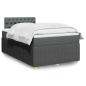 Preview: ARDEBO.de - Boxspringbett mit Matratze Dunkelgrau 120x190 cm Stoff