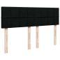 Preview: ARDEBO.de - Boxspringbett mit Matratze Schwarz 140x200 cm Stoff