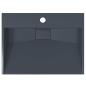 Preview: Waschbecken 50x38x11 cm Mineralguss/Marmorguss Anthrazit