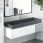 Preview: ARDEBO.de - Waschbecken 120x46x11 cm Mineralguss/Marmorguss Anthrazit