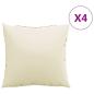 Preview: Sofakissen 4 Stk. Creme 50x50 cm Stoff