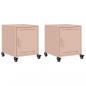 Preview: Nachttische 2 Stk. Rosa 36x39x43,5 cm Stahl