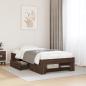 Preview: ARDEBO.de - Bettgestell ohne Matratze Braun Eiche 100x200 cm Holzwerkstoff
