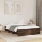 Preview: ARDEBO.de - Bettgestell ohne Matratze Braun Eiche 140x200 cm Holzwerkstoff