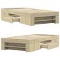 Preview: Bettgestell ohne Matratze Sonoma-Eiche 100x200 cm Holzwerkstoff