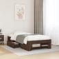 Preview: ARDEBO.de - Bettgestell ohne Matratze Braun Eiche 90x200 cm Holzwerkstoff