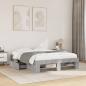 Preview: ARDEBO.de - Bettgestell Betongrau 135x190 cm Holzwerkstoff