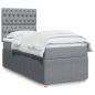 Preview: ARDEBO.de - Boxspringbett mit Matratze Hellgrau 80x200 cm Stoff