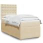 Preview: ARDEBO.de - Boxspringbett mit Matratze Creme 80x200 cm Stoff