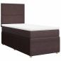 Preview: Boxspringbett mit Matratze Dunkelbraun 90x200 cm Stoff
