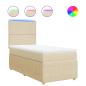 Preview: Boxspringbett mit Matratze Creme 90x200 cm Stoff