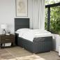 Preview: Boxspringbett mit Matratze Dunkelgrau 100x200 cm Stoff
