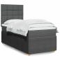 Preview: ARDEBO.de - Boxspringbett mit Matratze Dunkelgrau 100x200 cm Stoff