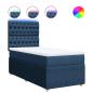 Preview: Boxspringbett mit Matratze Blau 100x200 cm Stoff