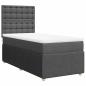 Preview: ARDEBO.de - Boxspringbett mit Matratze Dunkelgrau 100x200 cm Stoff