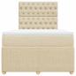 Preview: Boxspringbett mit Matratze Creme 120x190 cm Stoff