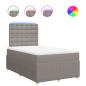 Preview: ARDEBO.de - Boxspringbett mit Matratze Taupe 120x190 cm Stoff