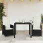 Preview: ARDEBO.de - 3-tlg. Garten-Bistro-Set mit Kissen Schwarz Poly Rattan