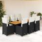 Preview: ARDEBO.de - 9-tlg. Garten-Bistro-Set mit Kissen Schwarz Poly Rattan