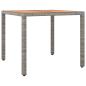 Preview: ARDEBO.de - 3-tlg. Garten-Bistro-Set mit Kissen Grau Poly Rattan