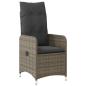 Preview: 3-tlg. Garten-Bistro-Set mit Kissen Grau Poly Rattan
