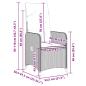 Preview: 3-tlg. Garten-Bistro-Set mit Kissen Grau Poly Rattan