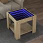 Preview: ARDEBO.de - LED-Couchtisch Sonoma Eiche 53x53x45 cm Holzwerkstoff