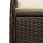Preview: 7-tlg. Garten-Bistro-Set mit Kissen Braun Poly Rattan