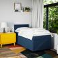 Preview: Boxspringbett mit Matratze Blau 90x200 cm Stoff