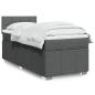 Preview: ARDEBO.de - Boxspringbett mit Matratze Dunkelgrau 90x200 cm Stoff