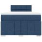 Preview: Boxspringbett mit Matratze Blau 120x200 cm Stoff