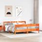Preview: ARDEBO.de - Massivholzbett ohne Matratze Wachsbraun 180x200 Kiefernholz