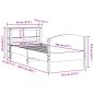Preview: Massivholzbett ohne Matratze Wachsbraun 90x200 Kiefernholz