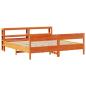 Preview: Massivholzbett ohne Matratze Wachsbraun 200x200 Kiefernholz