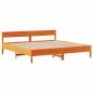 Preview: Massivholzbett ohne Matratze Wachsbraun 200x200 Kiefernholz