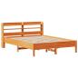 Preview: Massivholzbett ohne Matratze Wachsbraun 160x200 Kiefernholz