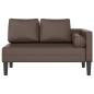 Preview: Chaiselongue mit Kissen Braun Kunstleder